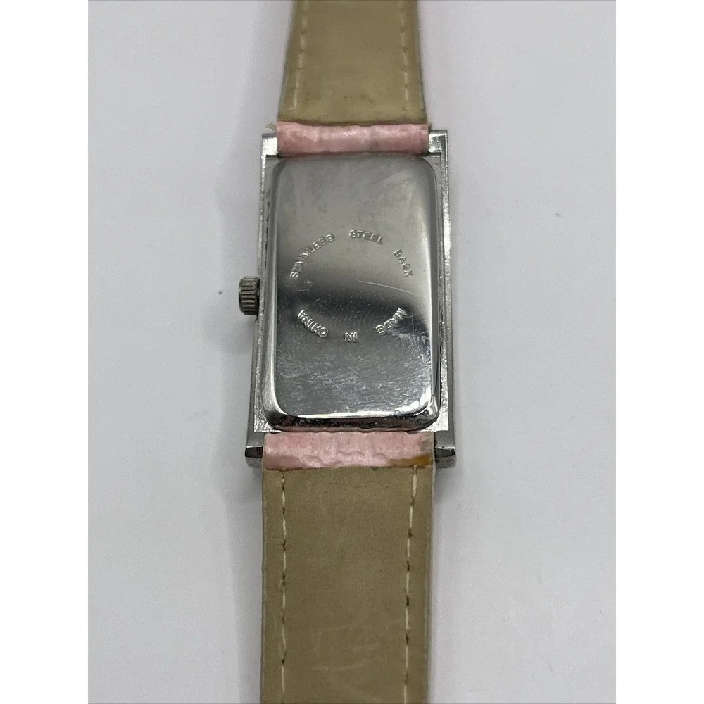Breast Cancer Awareness Silver Tone Pink Band MOP Dial Women's Watch New Battery